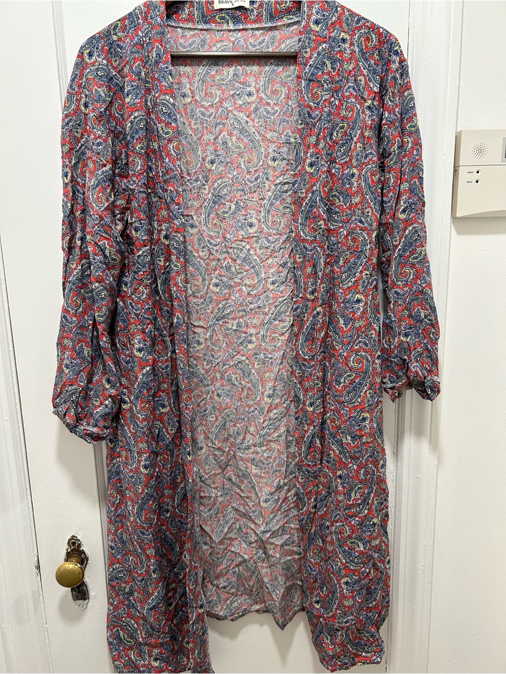 Brave Soul Red and Blue Paisley Kimono